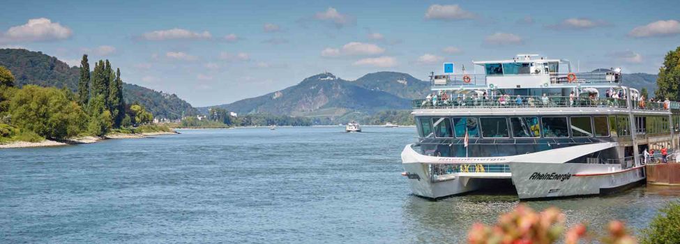 anlegendes Schiff am Rhein